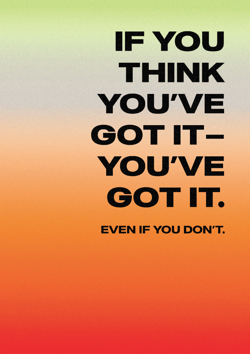 Motivational quote on a gradient background with black text.