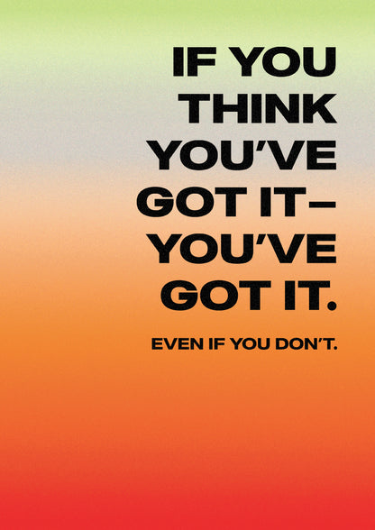 Motivational quote on a gradient background with black text.